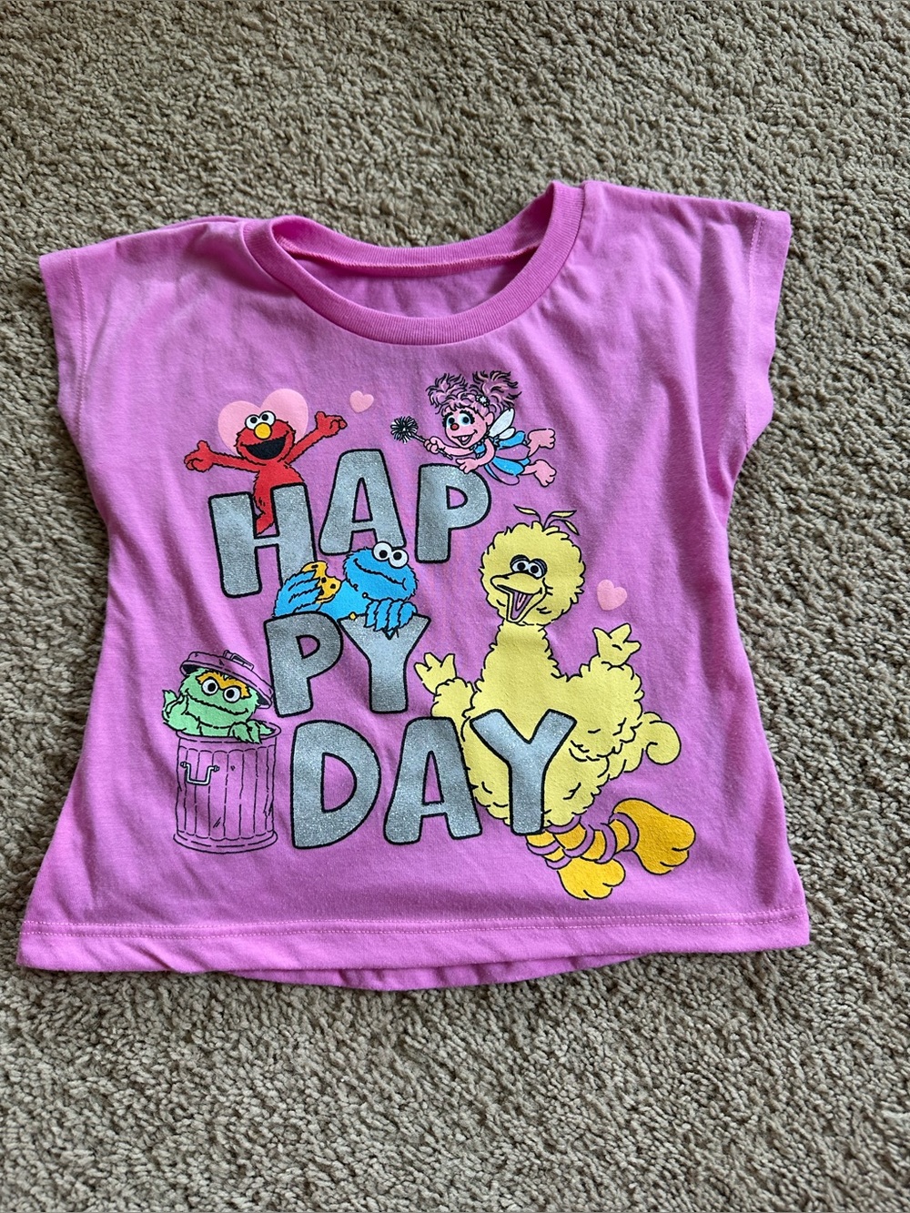 Sesame Street Pink 'Happy Day' Graphic Tee.
